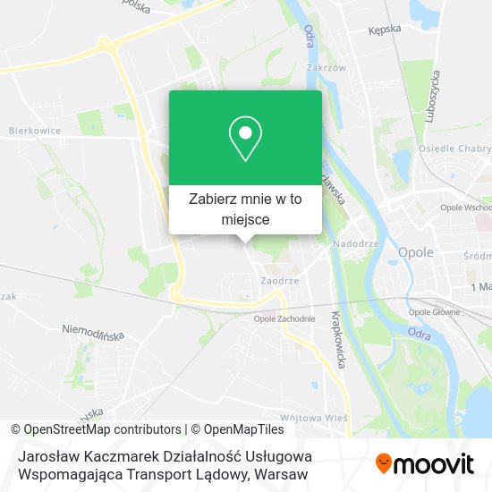 Mapa Jarosław Kaczmarek Działalność Usługowa Wspomagająca Transport Lądowy