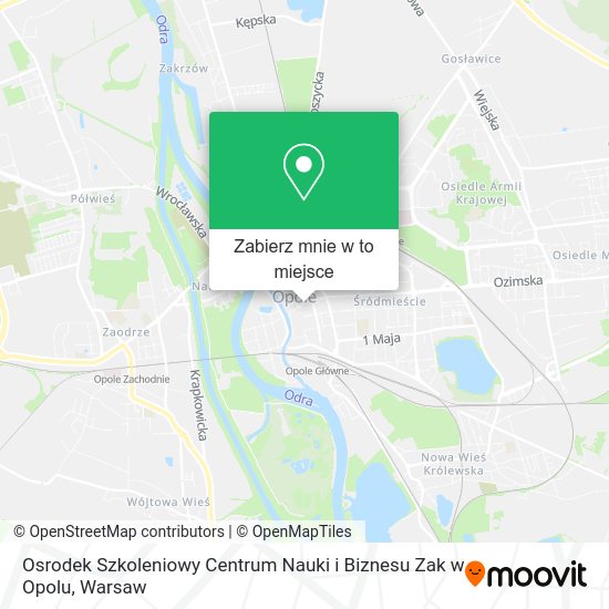 Mapa Osrodek Szkoleniowy Centrum Nauki i Biznesu Zak w Opolu