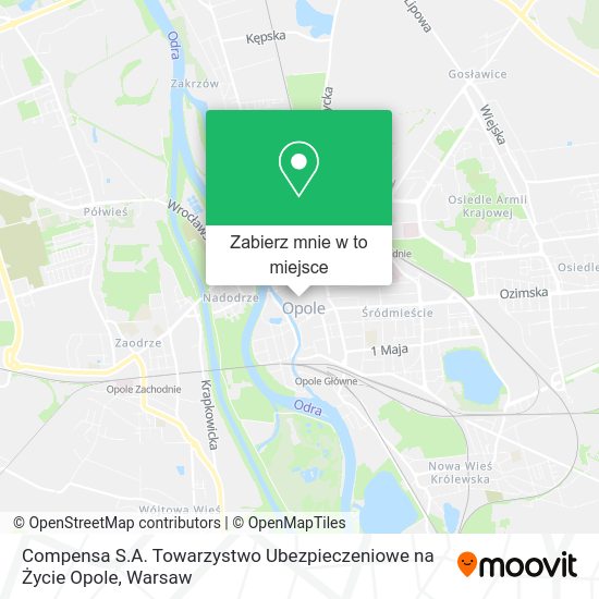 Mapa Compensa S.A. Towarzystwo Ubezpieczeniowe na Życie Opole