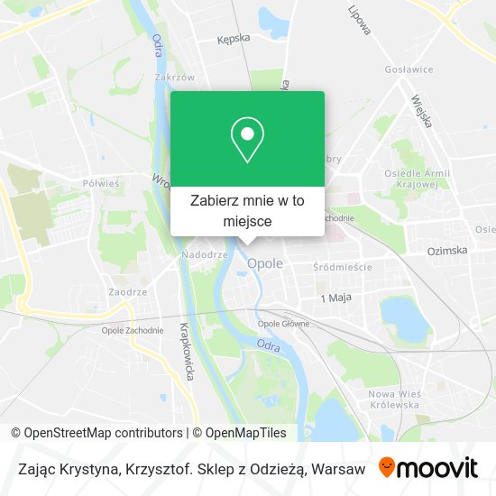 Mapa Zając Krystyna, Krzysztof. Sklep z Odzieżą