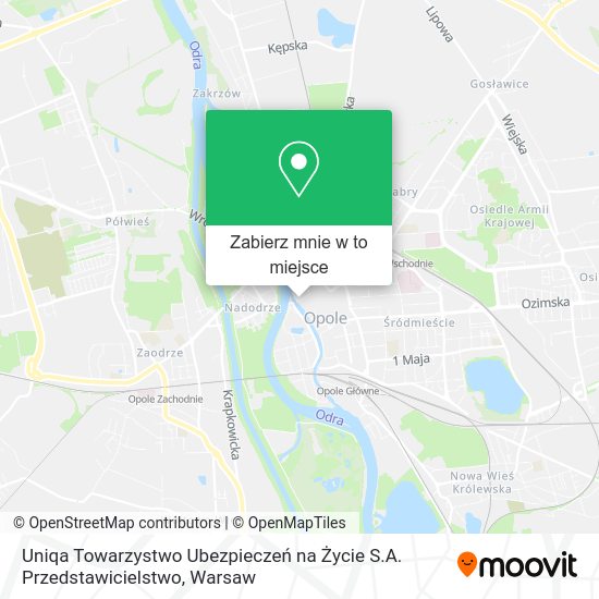 Mapa Uniqa Towarzystwo Ubezpieczeń na Życie S.A. Przedstawicielstwo