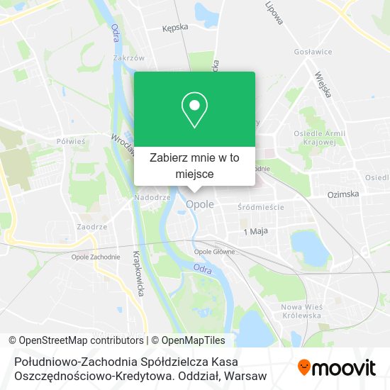 Mapa Południowo-Zachodnia Spółdzielcza Kasa Oszczędnościowo-Kredytowa. Oddział