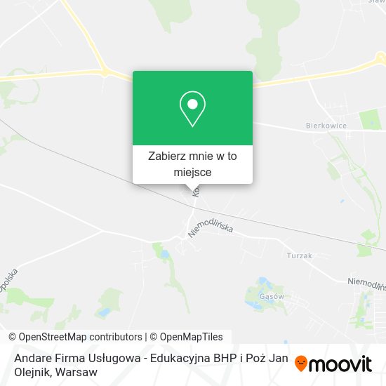 Mapa Andare Firma Usługowa - Edukacyjna BHP i Poż Jan Olejnik