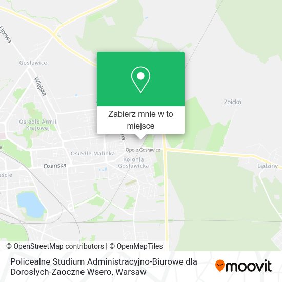 Mapa Policealne Studium Administracyjno-Biurowe dla Dorosłych-Zaoczne Wsero