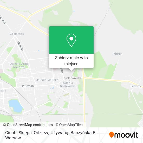 Mapa Ciuch. Sklep z Odzieżą Używaną. Baczyńska B.