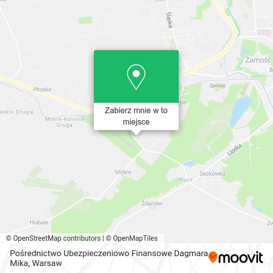 Mapa Pośrednictwo Ubezpieczeniowo Finansowe Dagmara Mika