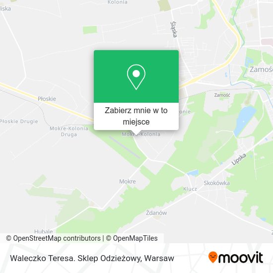 Mapa Waleczko Teresa. Sklep Odzieżowy