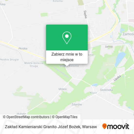 Mapa Zakład Kamieniarski Granito Józef Bożek