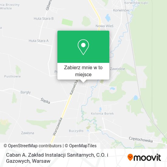 Mapa Caban A. Zakład Instalacji Sanitarnych, C.O. i Gazowych