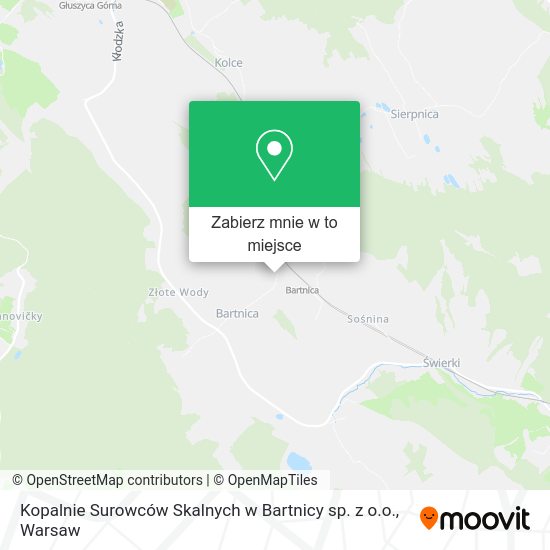 Mapa Kopalnie Surowców Skalnych w Bartnicy sp. z o.o.