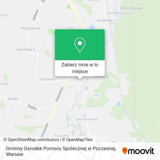 Mapa Gminny Osrodek Pomocy Spolecznej w Poczesnej