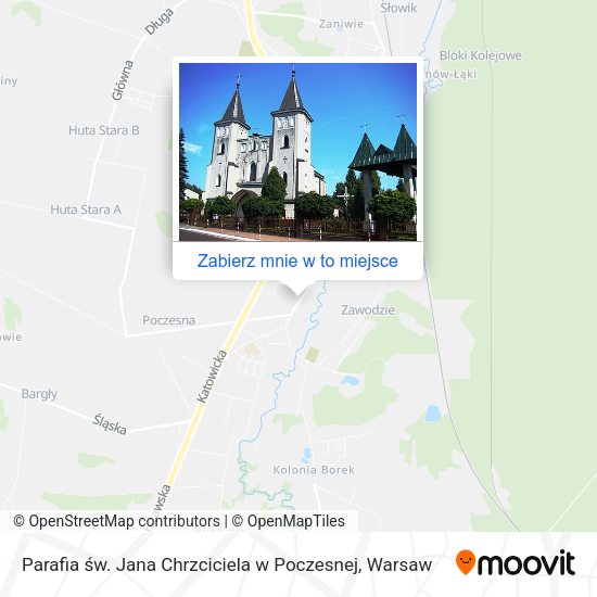 Mapa Parafia św. Jana Chrzciciela w Poczesnej