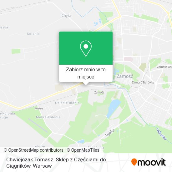 Mapa Chwiejczak Tomasz. Sklep z Częściami do Ciągników