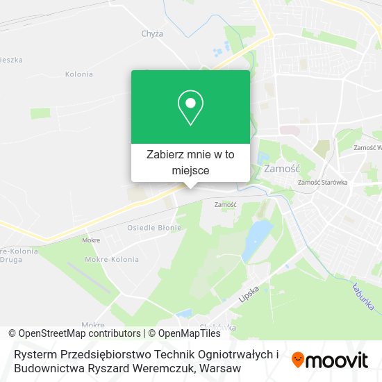 Mapa Rysterm Przedsiębiorstwo Technik Ogniotrwałych i Budownictwa Ryszard Weremczuk