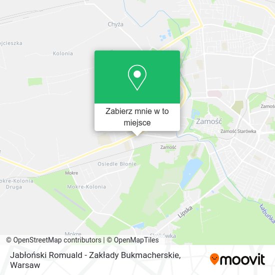 Mapa Jabłoński Romuald - Zakłady Bukmacherskie