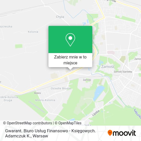 Mapa Gwarant. Biuro Usług Finansowo - Księgowych. Adamczuk K.