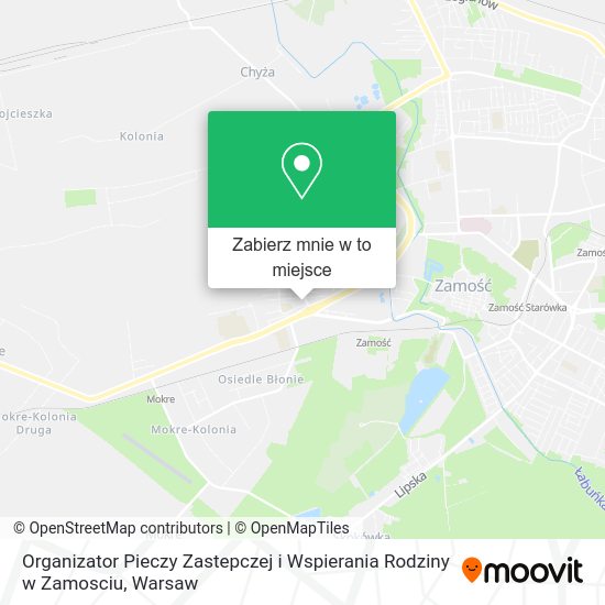 Mapa Organizator Pieczy Zastepczej i Wspierania Rodziny w Zamosciu