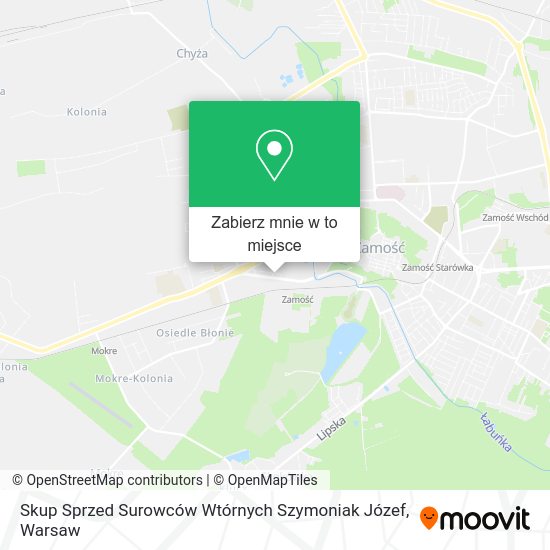 Mapa Skup Sprzed Surowców Wtórnych Szymoniak Józef