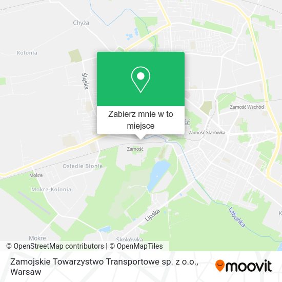 Mapa Zamojskie Towarzystwo Transportowe sp. z o.o.