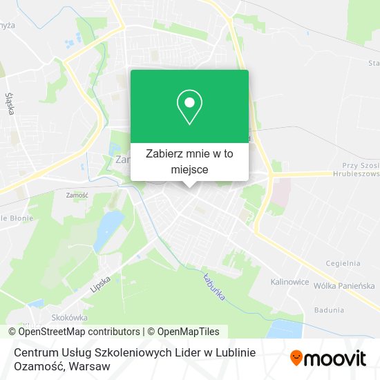 Mapa Centrum Usług Szkoleniowych Lider w Lublinie Ozamość