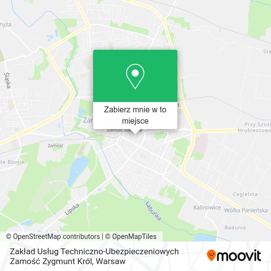 Mapa Zakład Usług Techniczno-Ubezpieczeniowych Zamość Zygmunt Król