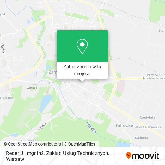 Mapa Reder J., mgr inż. Zakład Usług Technicznych