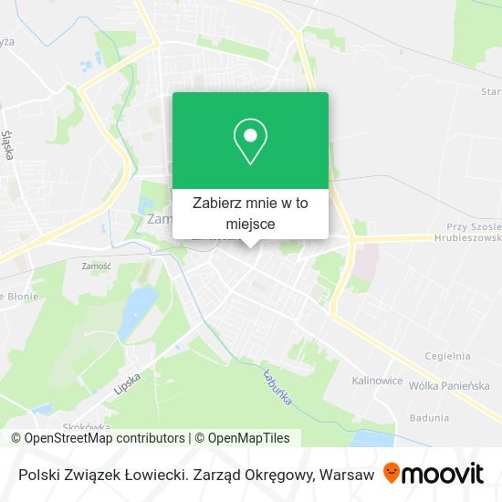 Mapa Polski Związek Łowiecki. Zarząd Okręgowy