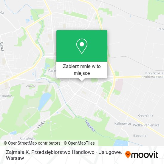 Mapa Zajmała K. Przedsiębiorstwo Handlowo - Usługowe