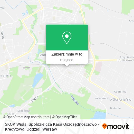 Mapa SKOK Wisła. Spółdzielcza Kasa Oszczędnościowo - Kredytowa. Oddział