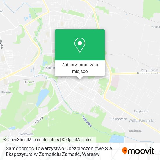 Mapa Samopomoc Towarzystwo Ubezpieczeniowe S.A. Ekspozytura w Zamościu Zamość