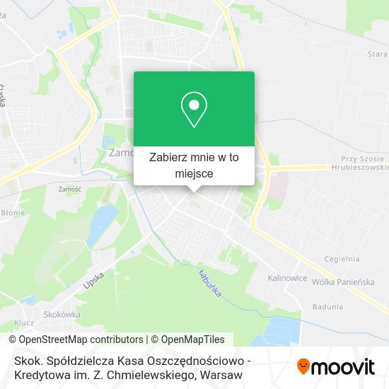 Mapa Skok. Spółdzielcza Kasa Oszczędnościowo - Kredytowa im. Z. Chmielewskiego