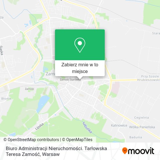 Mapa Biuro Administracji Nieruchomości. Tarłowska Teresa Zamość