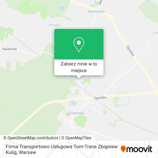 Mapa Firma Transportowo Usługowa Tom-Trans Zbigniew Kulig