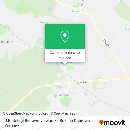 Mapa J.B. Usługi Biurowe. Jaworska Bożena Dąbrowa