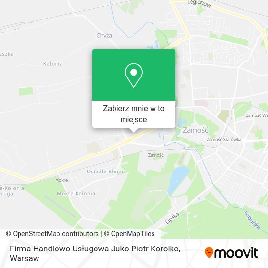 Mapa Firma Handlowo Usługowa Juko Piotr Korolko