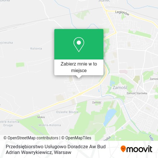 Mapa Przedsiębiorstwo Usługowo Doradcze Aw Bud Adrian Wawrykiewicz