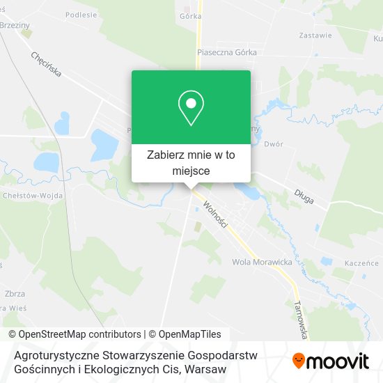 Mapa Agroturystyczne Stowarzyszenie Gospodarstw Gościnnych i Ekologicznych Cis