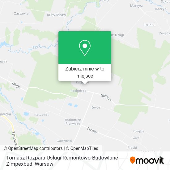 Mapa Tomasz Rozpara Usługi Remontowo-Budowlane Zimpexbud