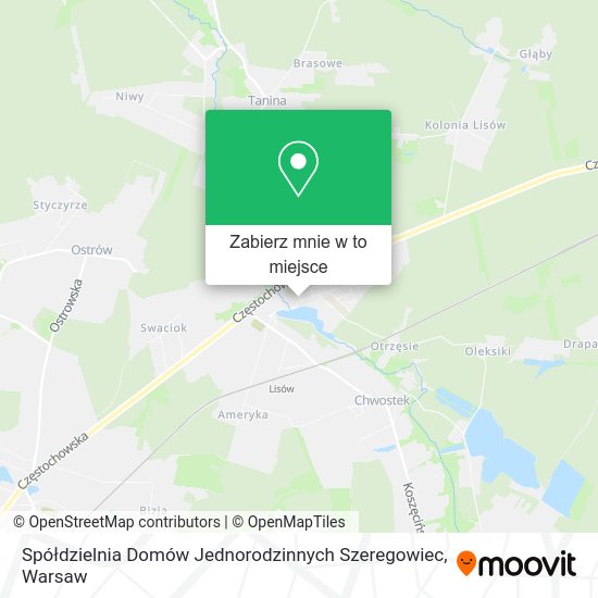 Mapa Spółdzielnia Domów Jednorodzinnych Szeregowiec