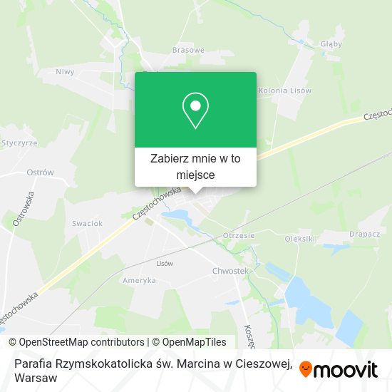 Mapa Parafia Rzymskokatolicka św. Marcina w Cieszowej