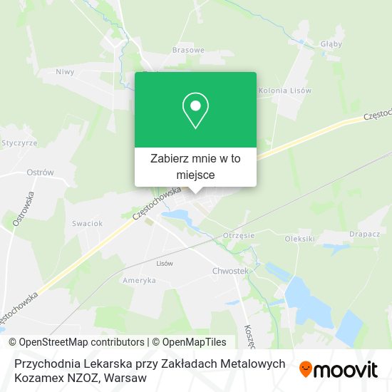 Mapa Przychodnia Lekarska przy Zakładach Metalowych Kozamex NZOZ