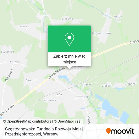 Mapa Częstochowska Fundacja Rozwoju Małej Przedsiębiorczości