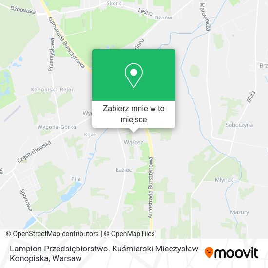 Mapa Lampion Przedsiębiorstwo. Kuśmierski Mieczysław Konopiska