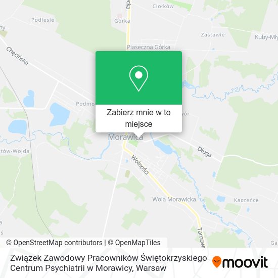 Mapa Związek Zawodowy Pracowników Świętokrzyskiego Centrum Psychiatrii w Morawicy