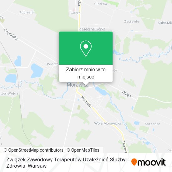 Mapa Związek Zawodowy Terapeutów Uzależnień Służby Zdrowia