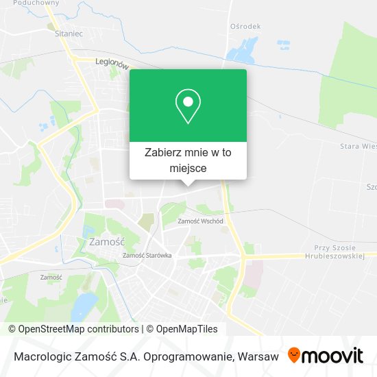 Mapa Macrologic Zamość S.A. Oprogramowanie