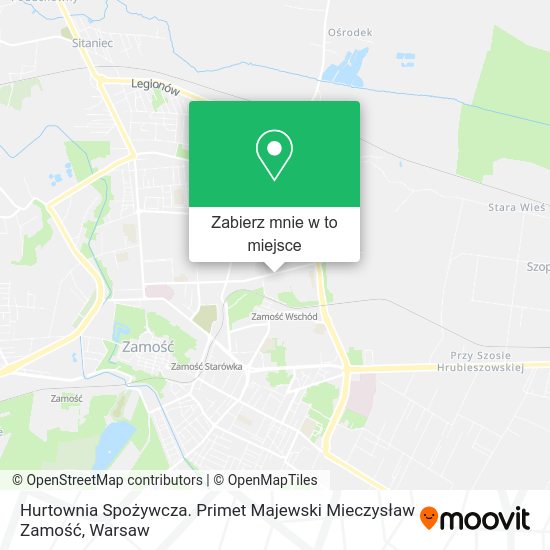 Mapa Hurtownia Spożywcza. Primet Majewski Mieczysław Zamość