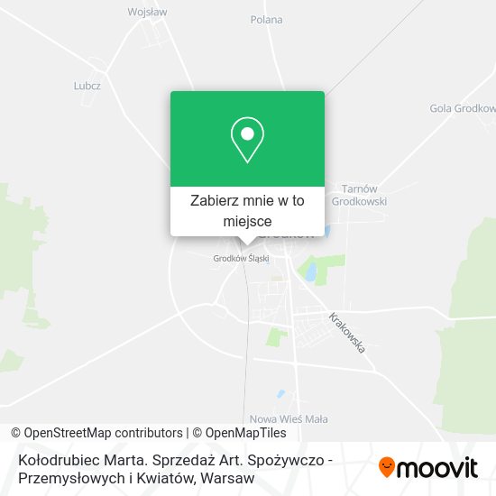 Mapa Kołodrubiec Marta. Sprzedaż Art. Spożywczo - Przemysłowych i Kwiatów