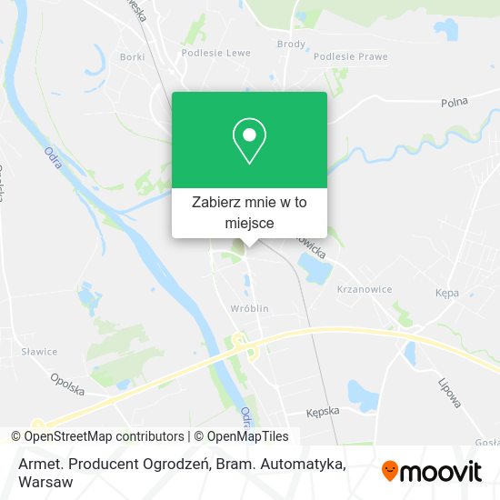 Mapa Armet. Producent Ogrodzeń, Bram. Automatyka