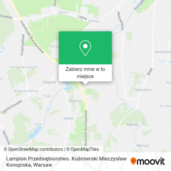 Mapa Lampion Przedsiębiorstwo. Kuśmierski Mieczysław Konopiska